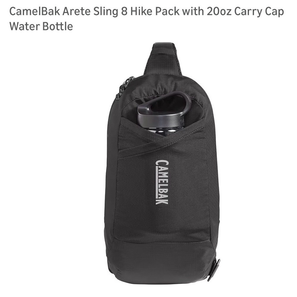 CamelBak Arete Sling 8 Hike Pack with 20oz Carry Cap Water Bottle